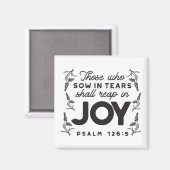 Aimant Psaume 126:5 Typographie des Écritures – Moissonne (Recto/Verso)