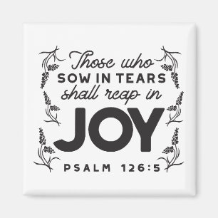 Aimant Psaume 126:5 Typographie des Écritures – Moissonne