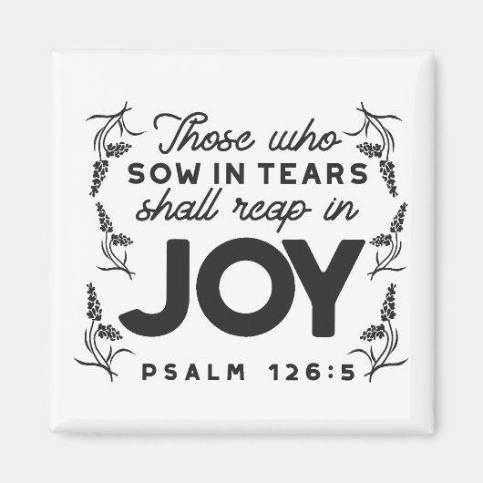 Aimant Psaume 126:5 Typographie des Écritures – Moissonne (Devant)