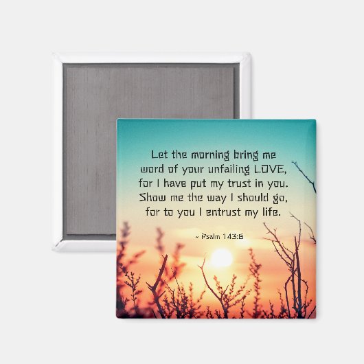 Aimant Psaume 143:8 Parole de ton amour indéfectible leve (Recto/Verso)
