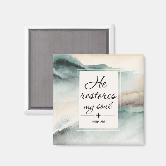 Aimant Psaume 23"4 Il Restaure Ma Croix De L'Âme (Recto/Verso)