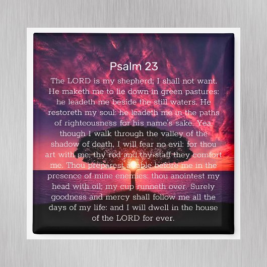 Aimant Psaume 23 Bible Verse Sunset Tree
