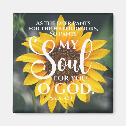 Aimant Psaume 42:1 Tournesol Chrétien des Pantalons de Ce (Devant)