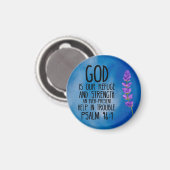 Aimant Psaume 46:1 Bible chrétienne Verse Art (Recto/Verso)