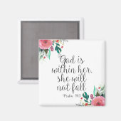 Aimant Psaume 46:5 Dieu est en elle, Écriture de la Bible (Recto/Verso)