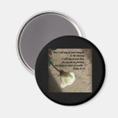 Aimant Psaume 59:16 Rose blanche (Recto/Verso)