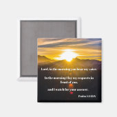 Aimant Psaume 5:3 Matin Paix Bible Verse (Recto/Verso)