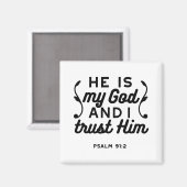 Aimant Psaume 91:2 – Verset de la Bible chrétienne de con (Recto/Verso)