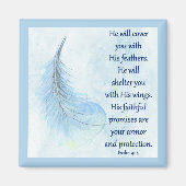 Aimant Psaume 91:4 Plumes (Devant)