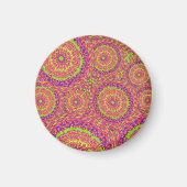Aimant Psychedelic Neon Mandala Swirl Pattern (Devant)