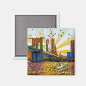 Aimant Psychedelic New York : Brooklyn Bridge, WTC #1 (Recto/Verso)