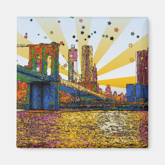 Aimant Psychedelic New York : Brooklyn Bridge, WTC #1