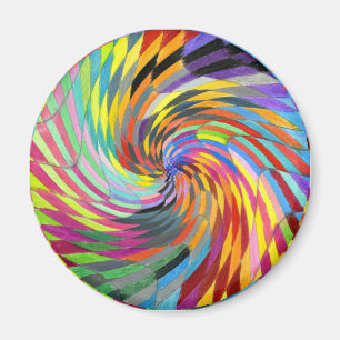 Aimant psychédélique Checkered de mandala de