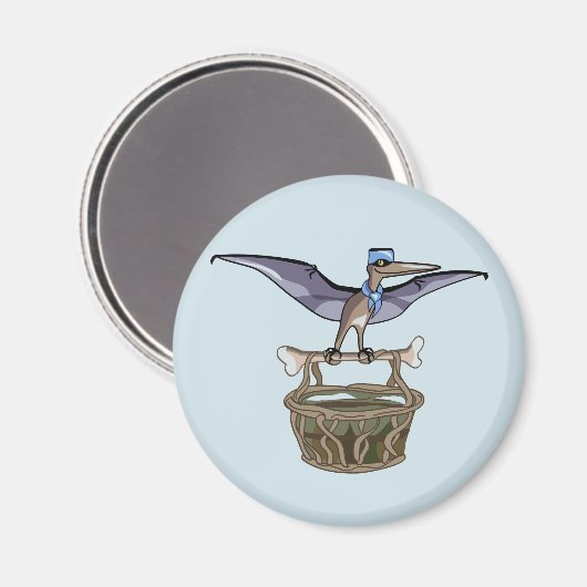 Aimant Pteranodon Portant Un Panier (Recto/Verso)