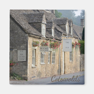 Aimant Pub de village dans l'aimant texte Cotswolds