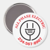 Aimant Publicité de service électrique professionnel (Recto/Verso)