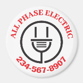 Aimant Publicité de service électrique professionnel (Devant)