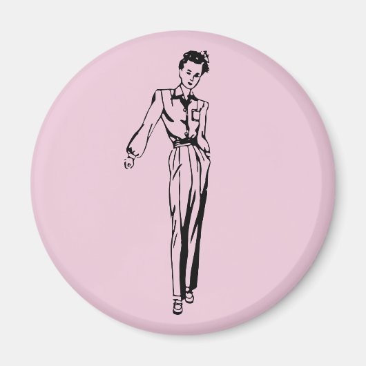 Aimant Publicité féminine dames aux échecs de 1942 (Devant)