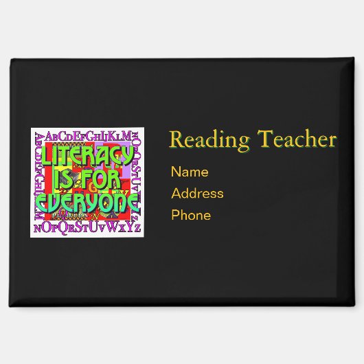 Aimant Publicité Lecture L'alphabétisation des enseignant (Recto)