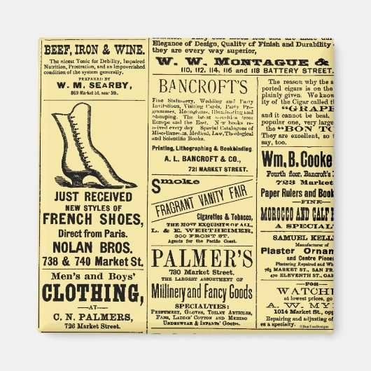 Aimant Publicité pour le journal de chaussures (Devant)