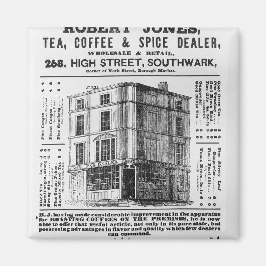 Aimant Publicité pour Robert Jones, Tea (Devant)