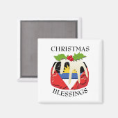 Aimant Pudding de Noël d'ANTIGUA (Recto/Verso)