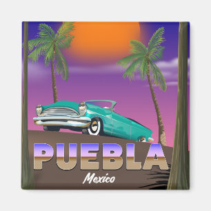 Aimant Puebla Mexique, affiche de vacances