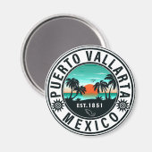 Aimant Puerto Vallarta Mexique Retro Sunset Souvenirs 60s (Recto/Verso)