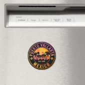 Aimant Puerto Vallarta Palm Tree Retro 80s Playa mexicain (In Situ (Lave-vaisselle))