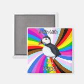 Aimant Puffin Avec Fierté ! - LGBTQ+ (Recto/Verso)