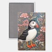 Aimant Puffin Et Fleurs Éthridées De Mer William Morris (Recto/Verso)