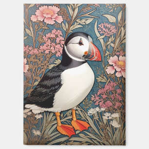 Aimant Puffin Et Fleurs Éthridées De Mer William Morris