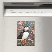 Aimant Puffin Et Fleurs Éthridées De Mer William Morris (In Situ (Lave-vaisselle))