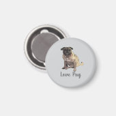 Aimant Pug d'amour (Recto/Verso)