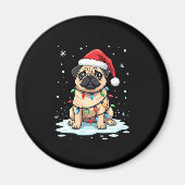 Aimant Pug Dog Christmas Men Women (2) (Devant)