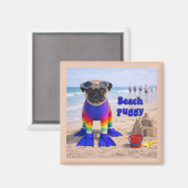 Aimant Puggy de la plage (Recto/Verso)