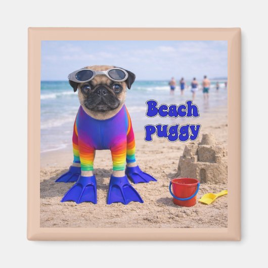 Aimant Puggy de la plage (Devant)