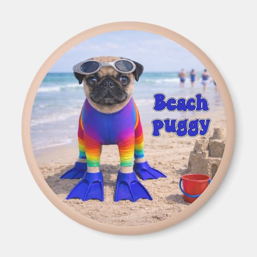 Aimant Puggy de la plage (Devant)