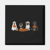 Aimant Pugs Dog Lovers - Pug Ghost Pug Witch Pug Hallowee (Devant)