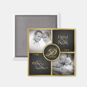 Aimant Puis et maintenant 2016 Elegant Black & Gold 50e M (Recto/Verso)