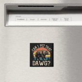 Aimant Puis-je caresser ce mème d'ours Dawg Camping Rando (In Situ (Lave-vaisselle))