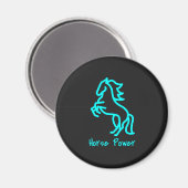 Aimant Puissance du cheval en bleu (Recto/Verso)