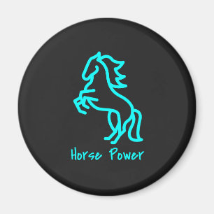 Aimant Puissance du cheval en bleu