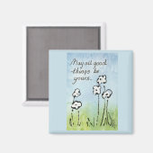 Aimant Puisse toutes les bonnes choses...dire bleu vert & (Recto/Verso)