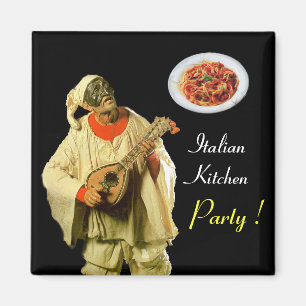Aimant PULCINELLA ITALIAN KITCHEN PARTI, noir