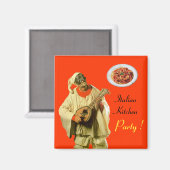 Aimant PULCINELLA ITALIAN KITCHEN PARTI, orange (Recto/Verso)