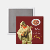 Aimant PULCINELLA ITALIAN KITCHEN PARTI, rouge (Recto/Verso)