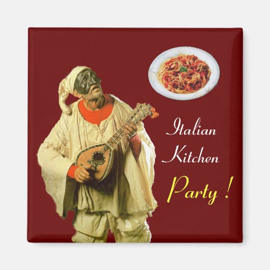 Aimant PULCINELLA ITALIAN KITCHEN PARTI, rouge (Devant)