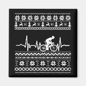 Aimant pull de Noël moche à vélo (Devant)