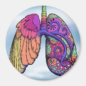 Aimant pulmonaire à ailes de couleur (Devant)